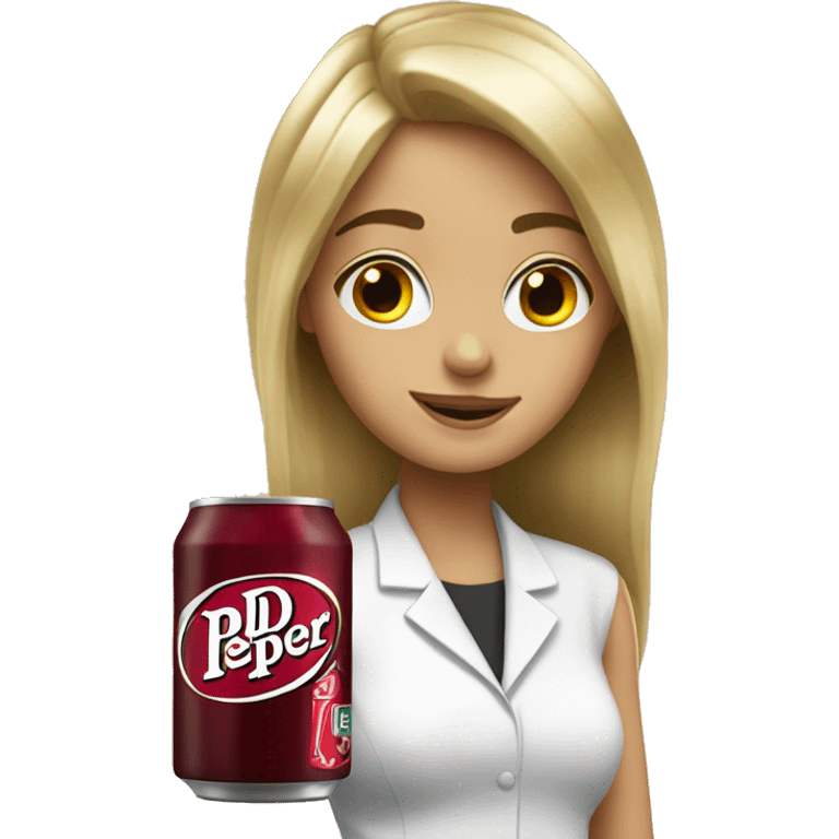 dirty blonde girl with Dr Pepper emoji