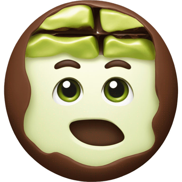 A bar of Dubai chocolate filled with Green pistachio cream emoji