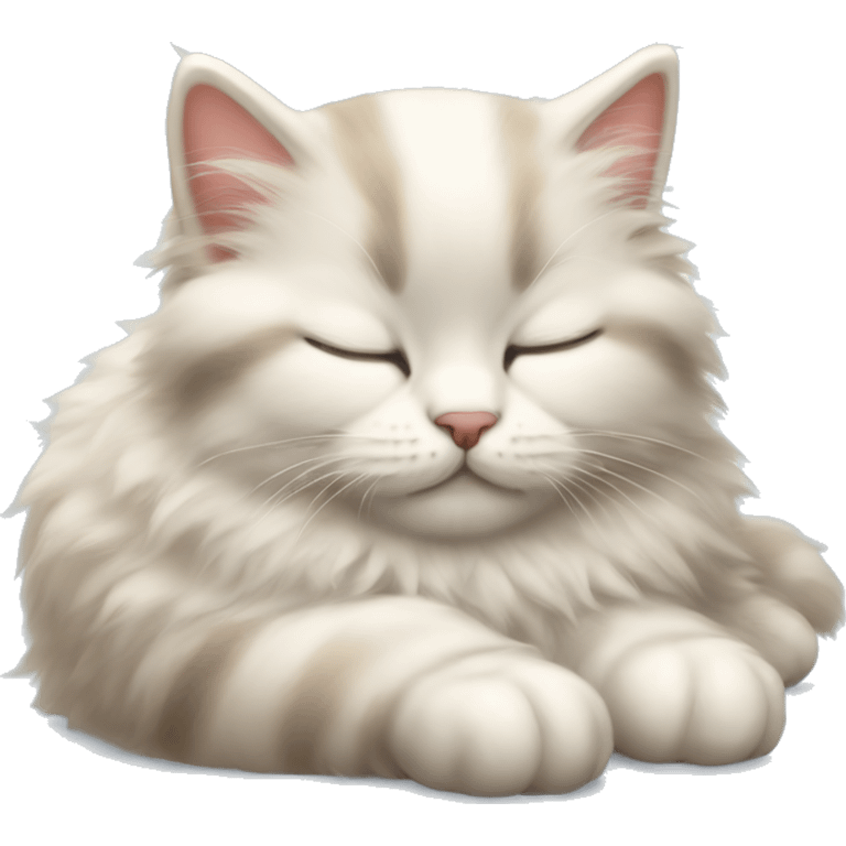 Fluffy kitten sleeping emoji