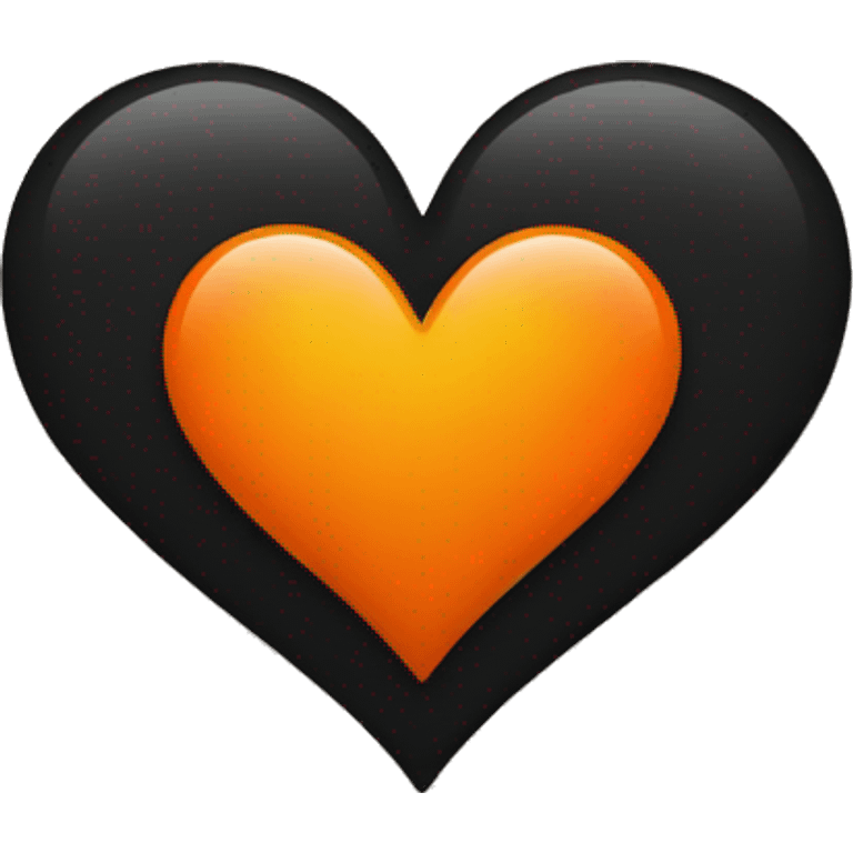 Half black and half orange heart emoji