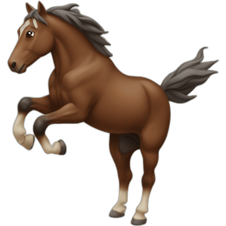 Un cheval sautant un tronc emoji