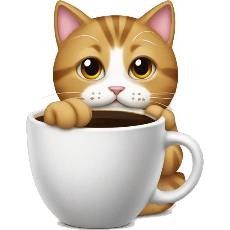 Cat with coffee emoji