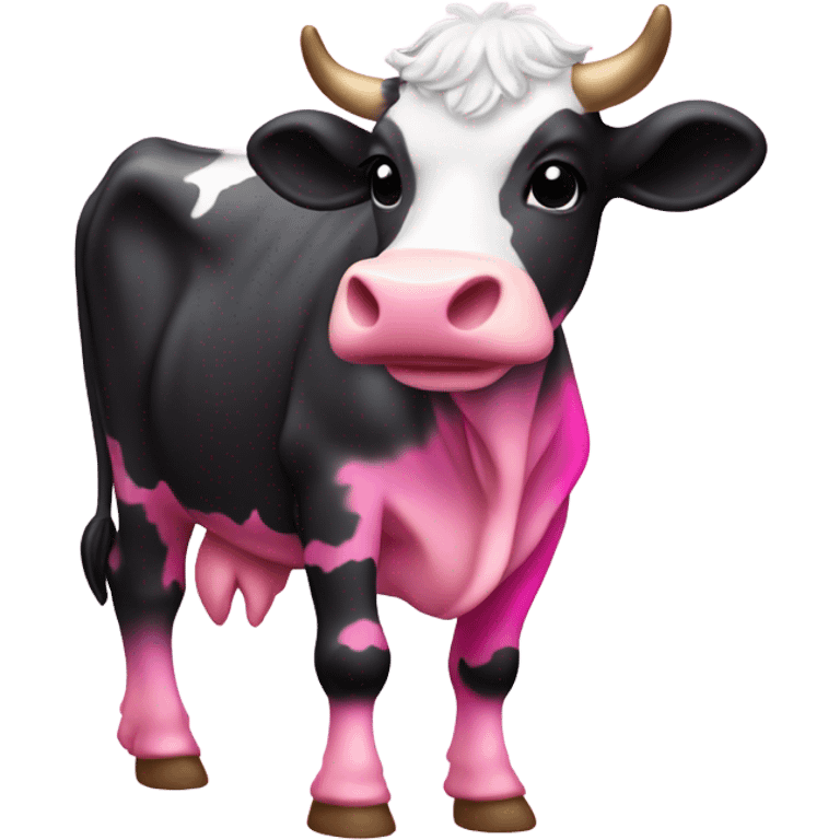 Pink ombre full body cow with glitter  emoji