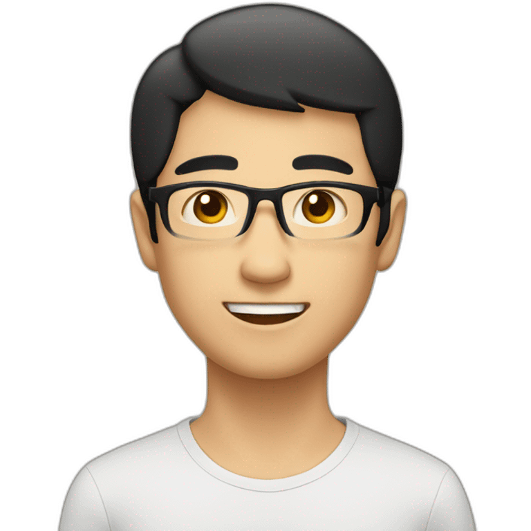 man-rounded face-black framed galsses-short black hair-asian emoji