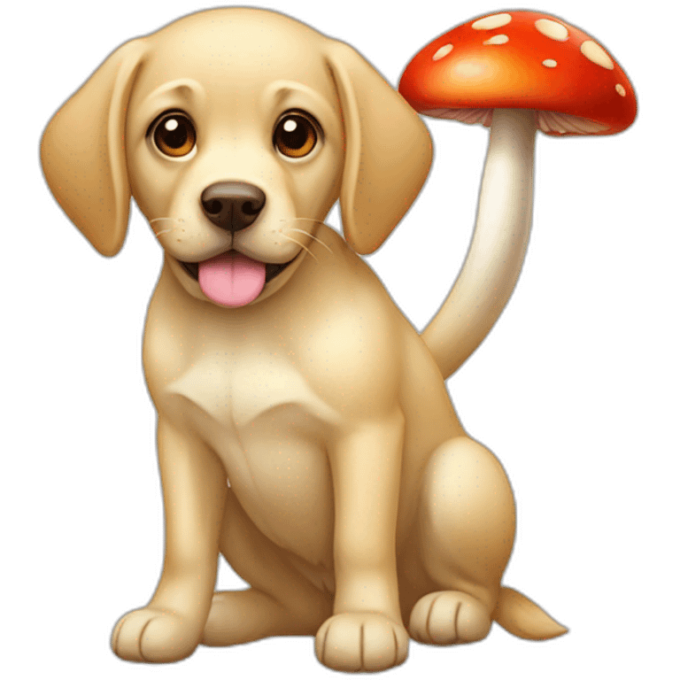 Labrador is mushroom emoji