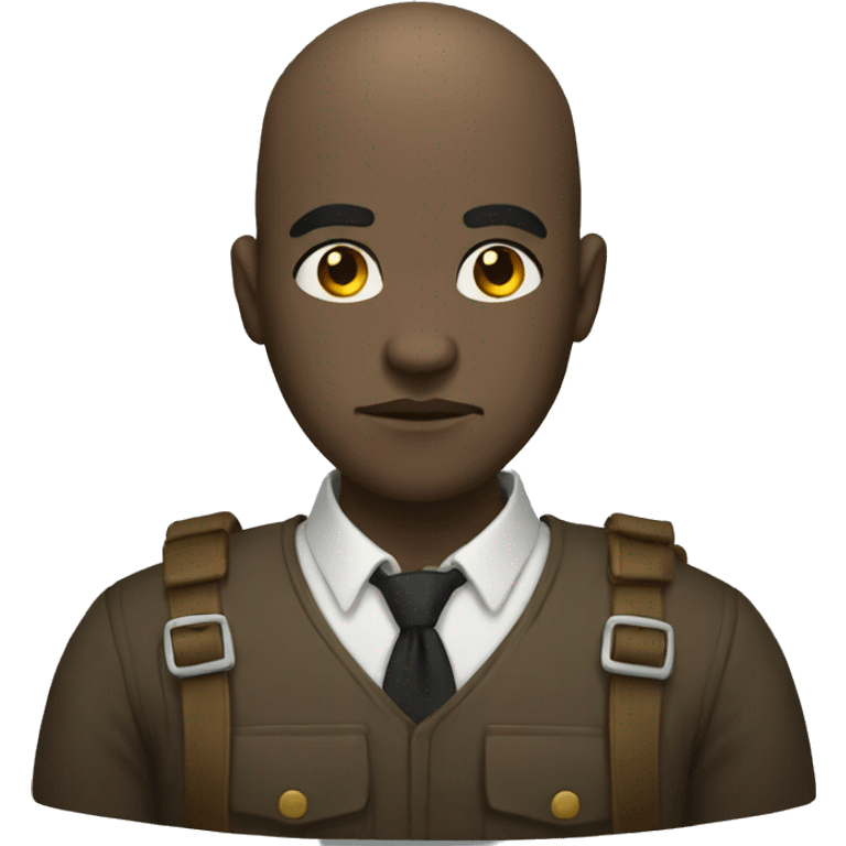 black bald guy with a moody face  emoji