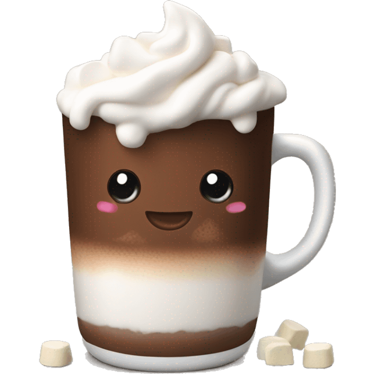 Hot chocolate with marshmallows and whip cream on top emoji