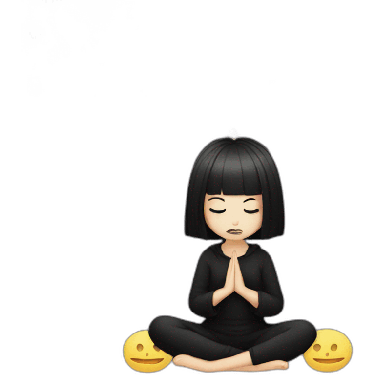 goth girl meditating emoji