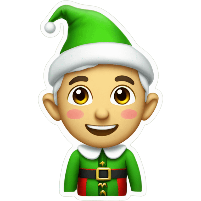 make a sticker with an elf saying “bon nadal”, make a christmas style-@ emoji