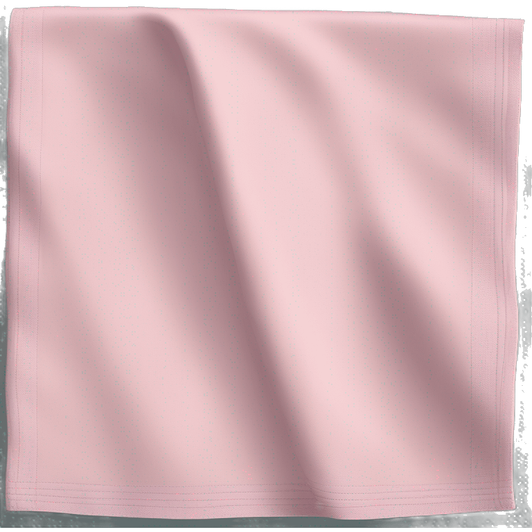 Realistic folded light pink dish towel. emoji