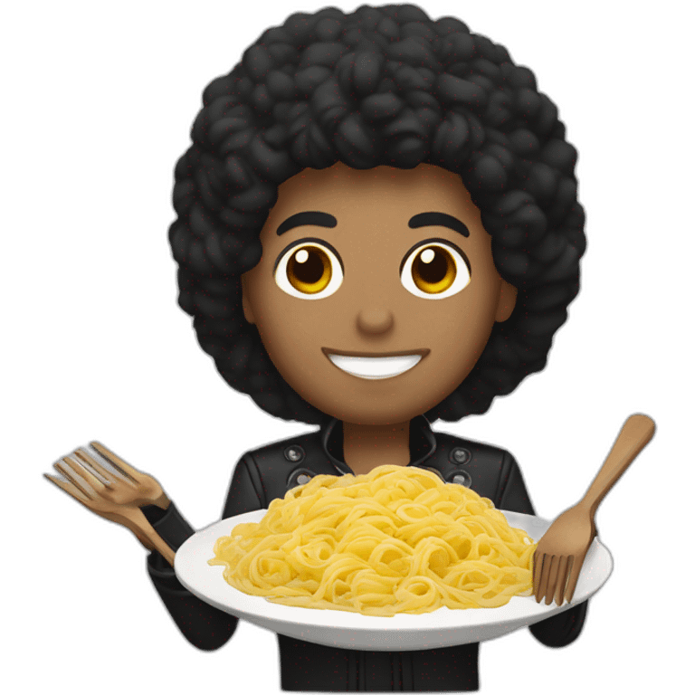 Mickael Jackson holding pasta plate emoji