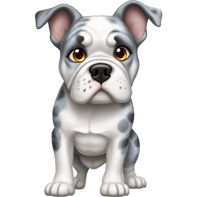 Blue Merle bulldog full body emoji