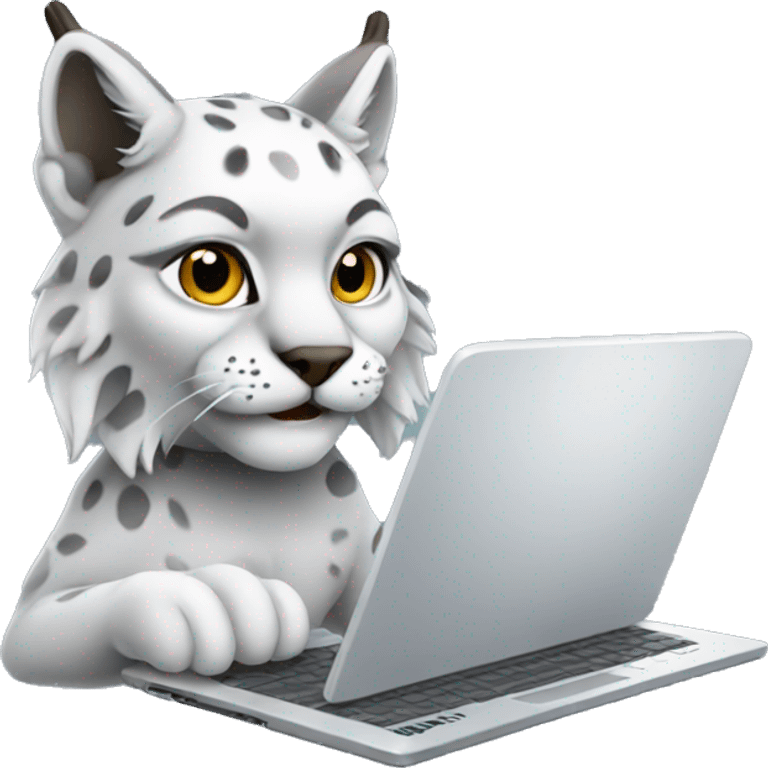 A lynx with a laptop emoji