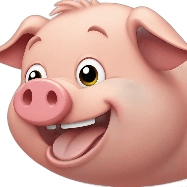 Pig laughing sideways hehehe emoji