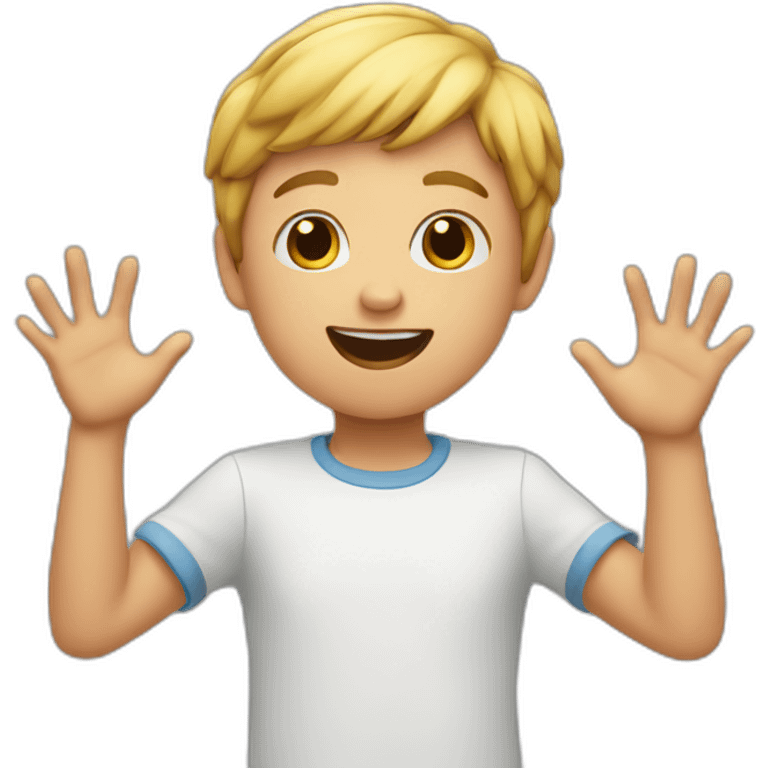 kid with hands outsteched emoji