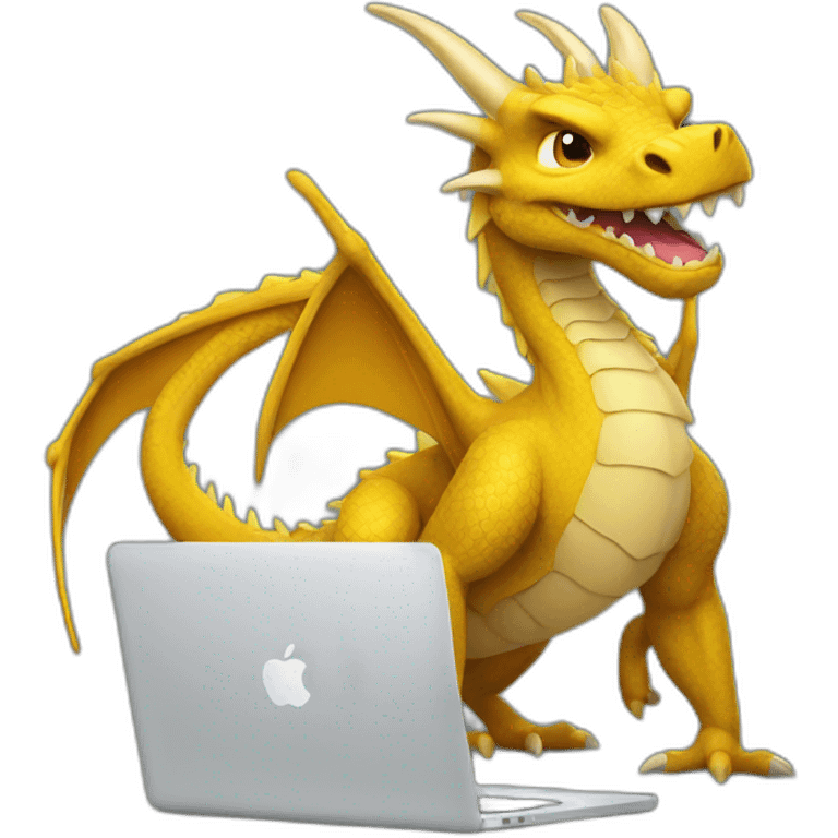 dragon with a mac book pro emoji