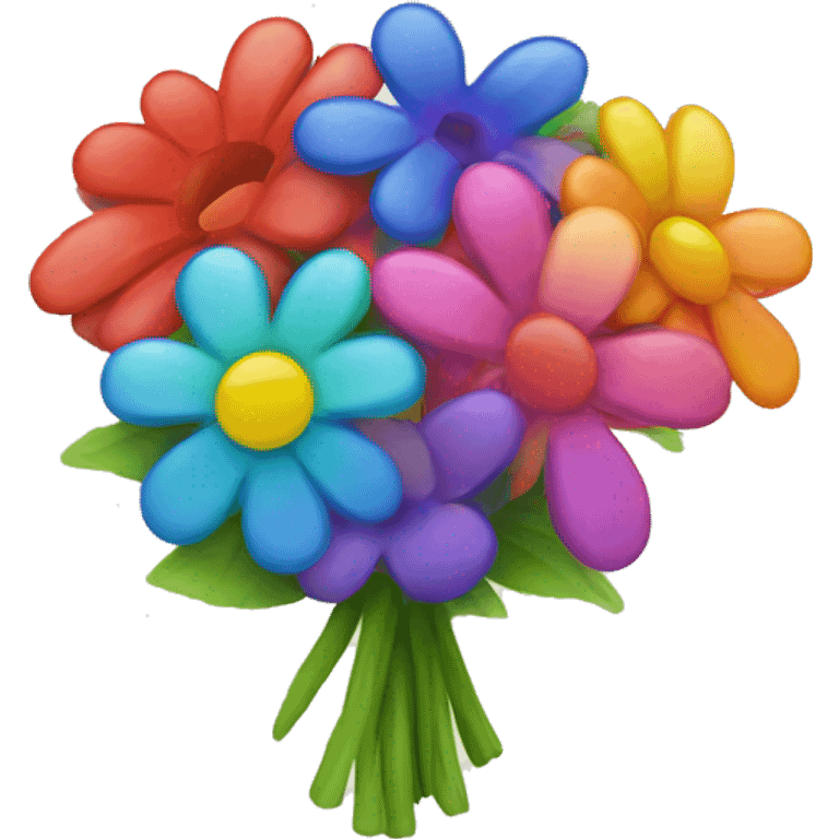 Rainbow flower boquet emoji