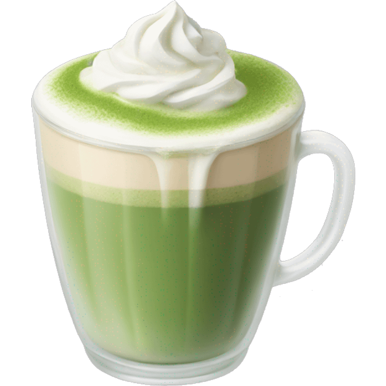 Matcha latte with whipped cream emoji