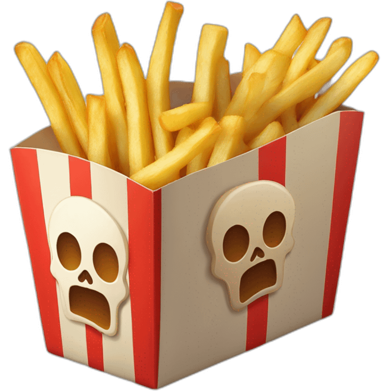 french fries in a box with skull logo emoji