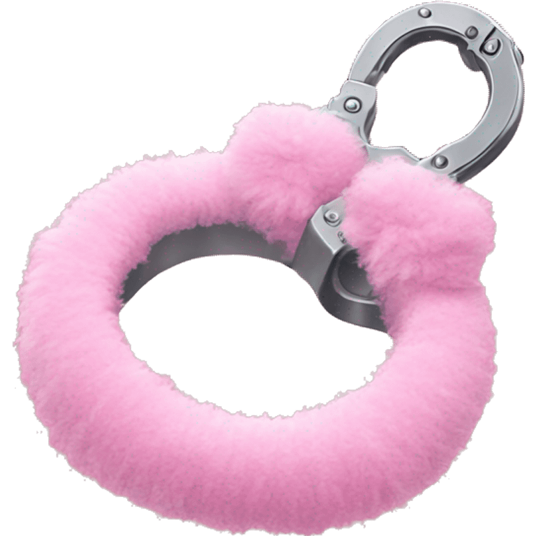 Pink fluffy handcuffs emoji