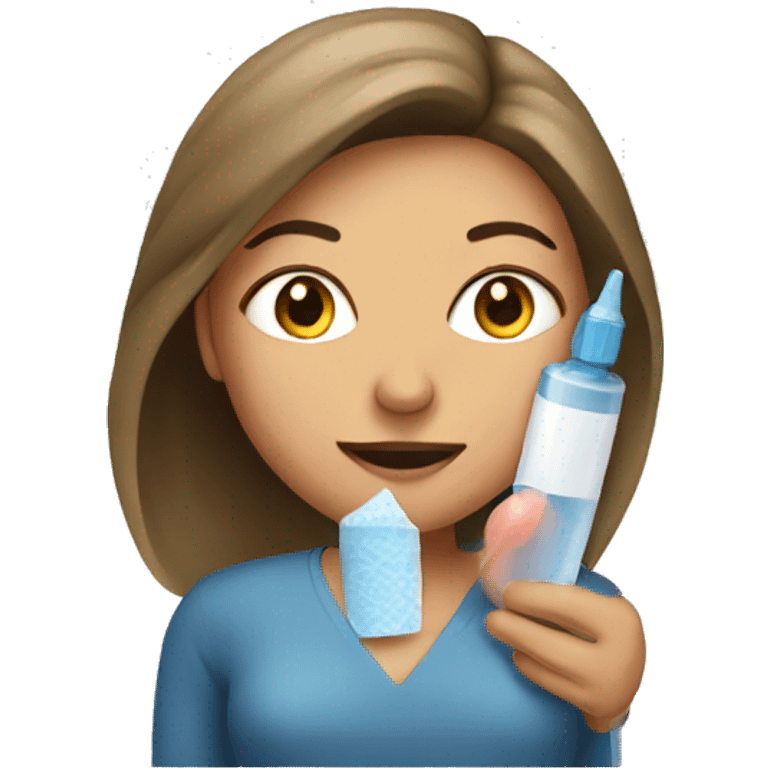 women getting a shot emoji