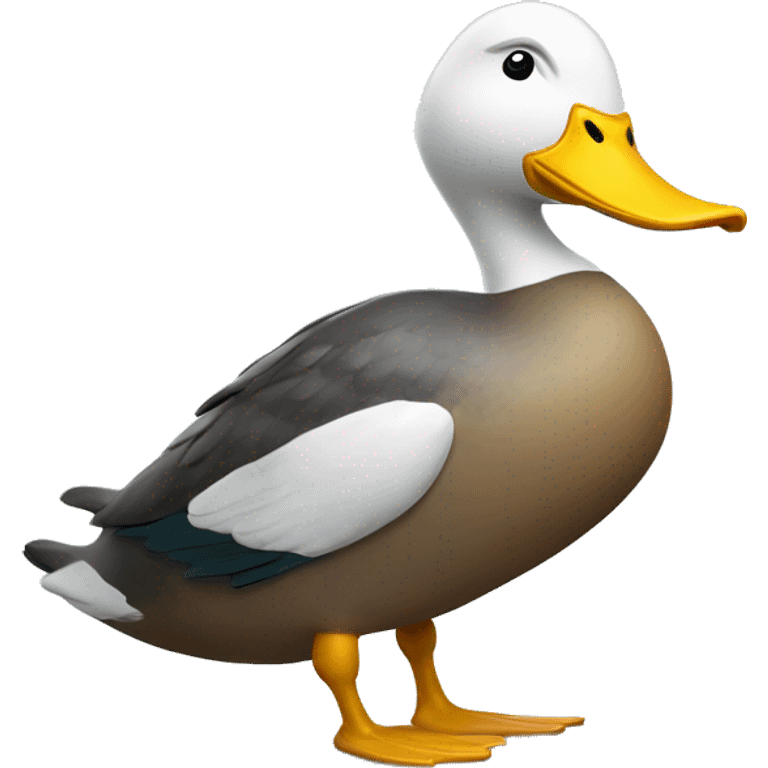 The big duck of the credit agricole bank. He got a lot of money, and of muscle. He's really confiant.  emoji