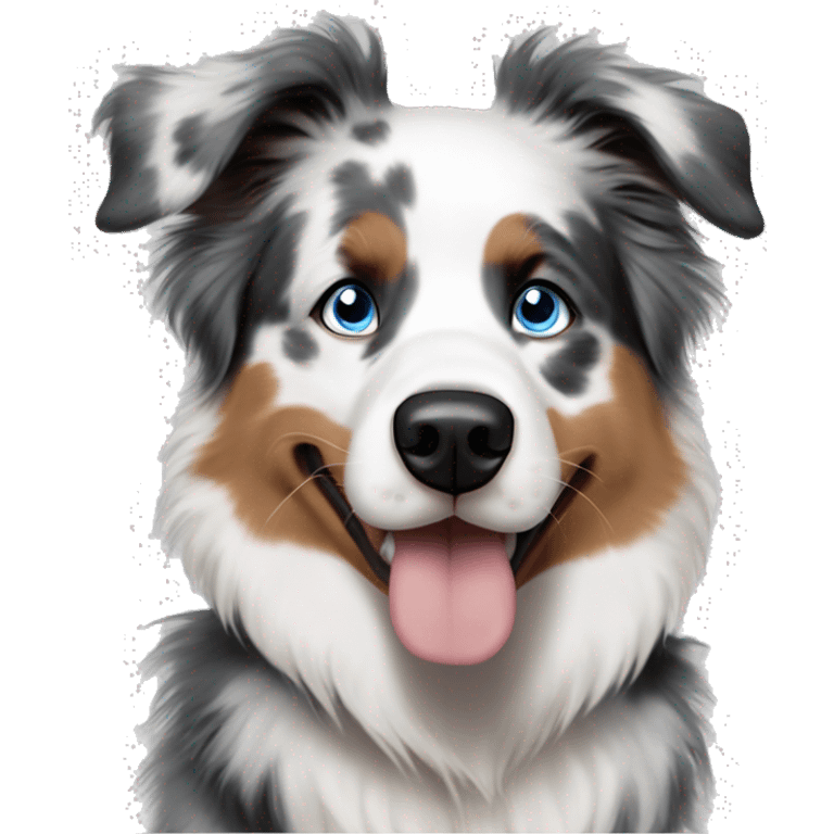 Double Merle Australian shepherd blue eyes and black eyeshadow emoji