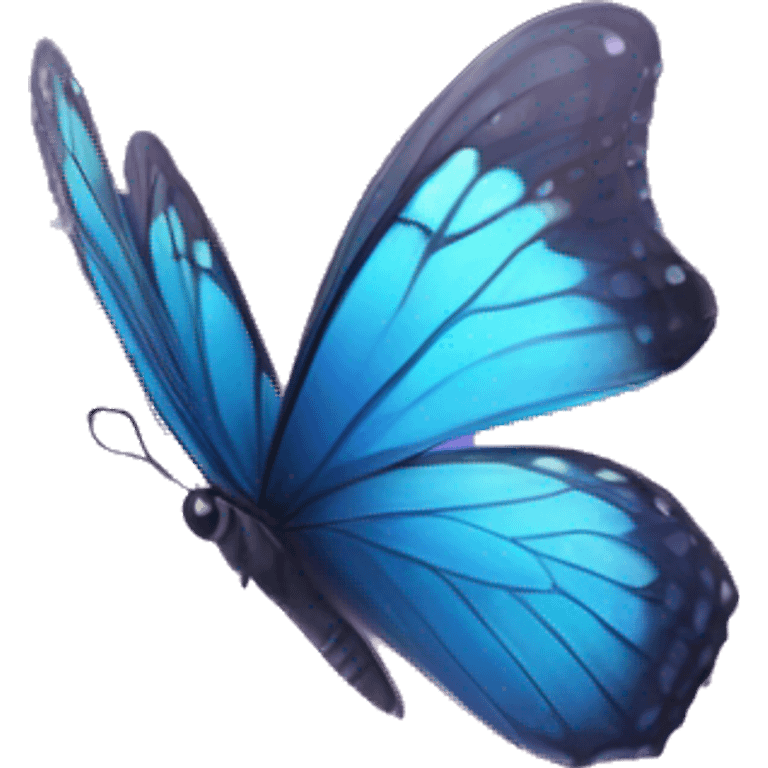 blue violet butterfly inside a magical dream sphere emoji