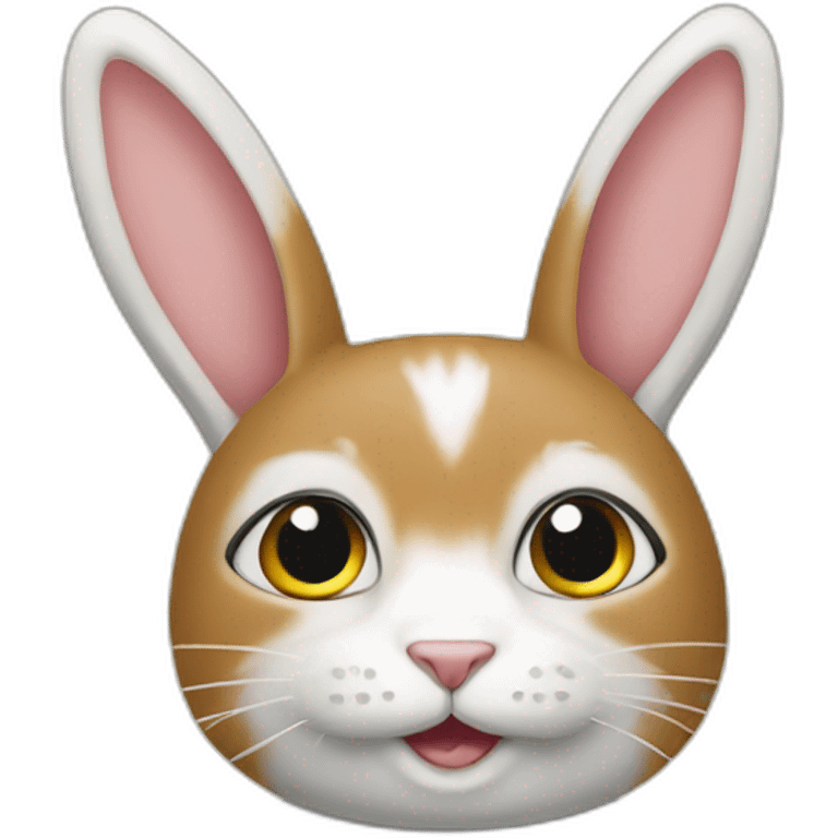 Chat sur lapin emoji