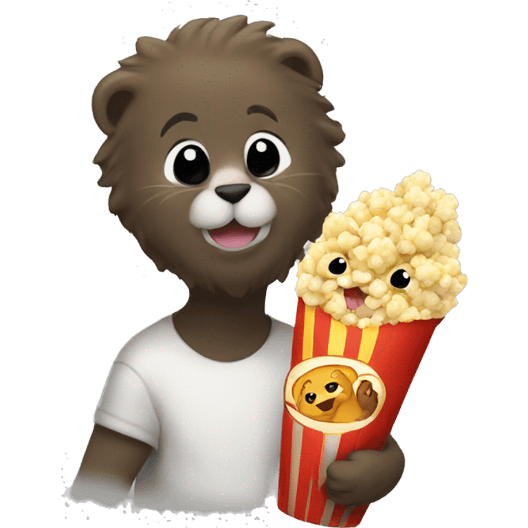 Popcorn and otter emoji