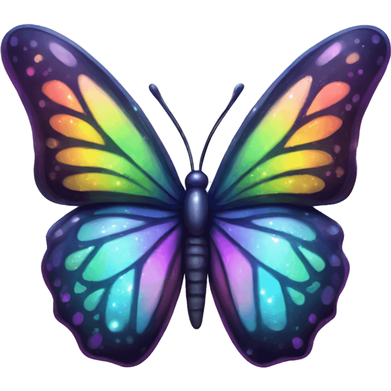 Shiny starry glossy rainbow butterfly emoji