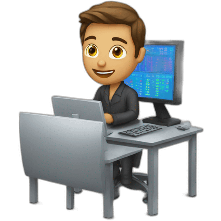 trader with computer emoji