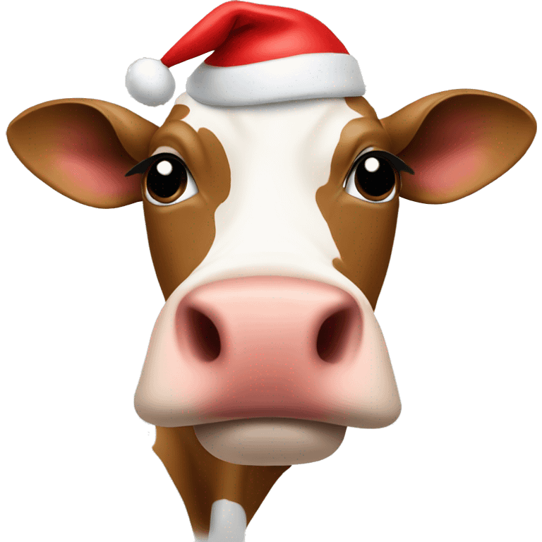 cow with santa hat emoji