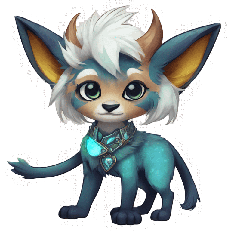 Cool cute Kawaii edgy fantasy shiny animal  fursona Fionbri vernid by griffsnuff & LiLaiRa & Falvie full body emoji