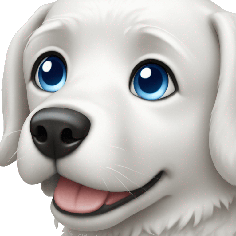 White dog with blue eyes emoji