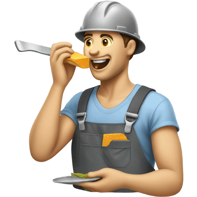 Roofer eating emoji