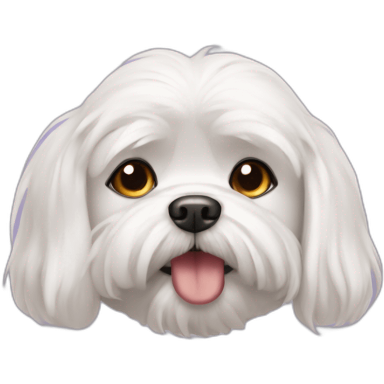 maltese dog blushed emoji