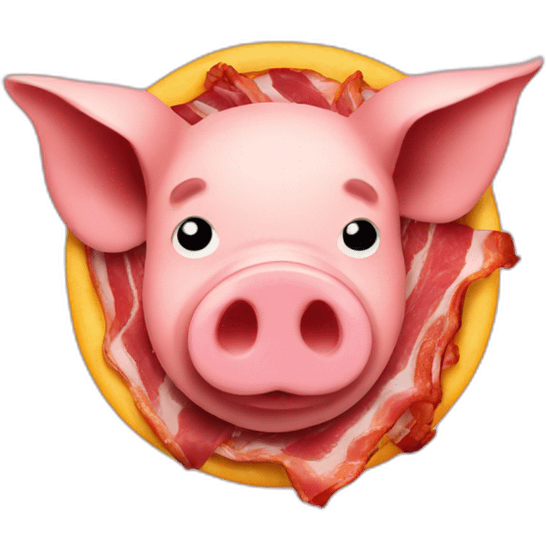 pig cutted on bacon emoji