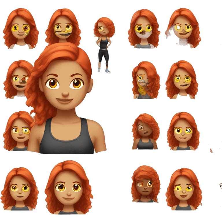 Red hair girl gym emoji