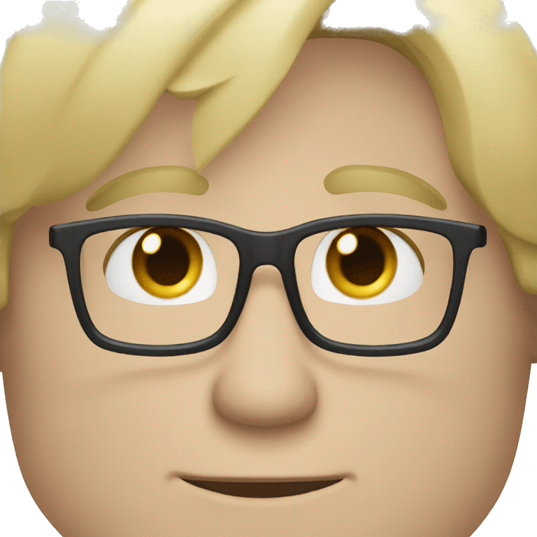 blond men with blue eyes and glasses in a suit emoji