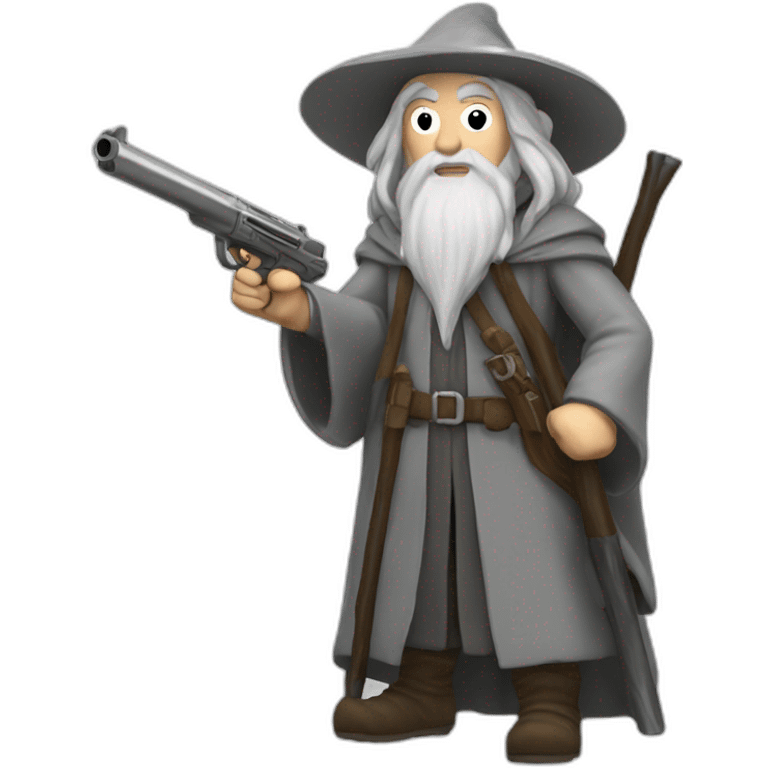 gandalf with gun emoji