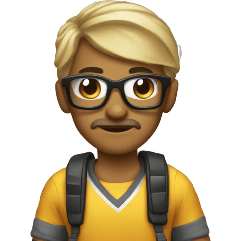 gamer with cool gasses emoji