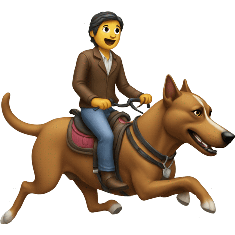 people riding dog emoji