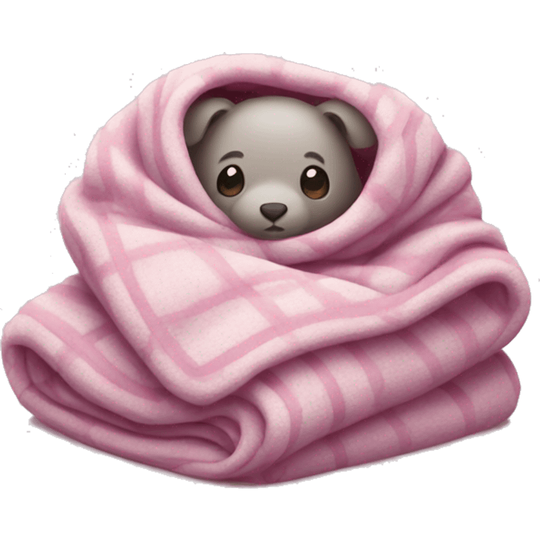 elafent in a blanket that is pink emoji