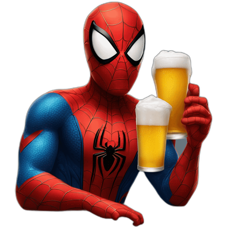 spider man drink a beer emoji