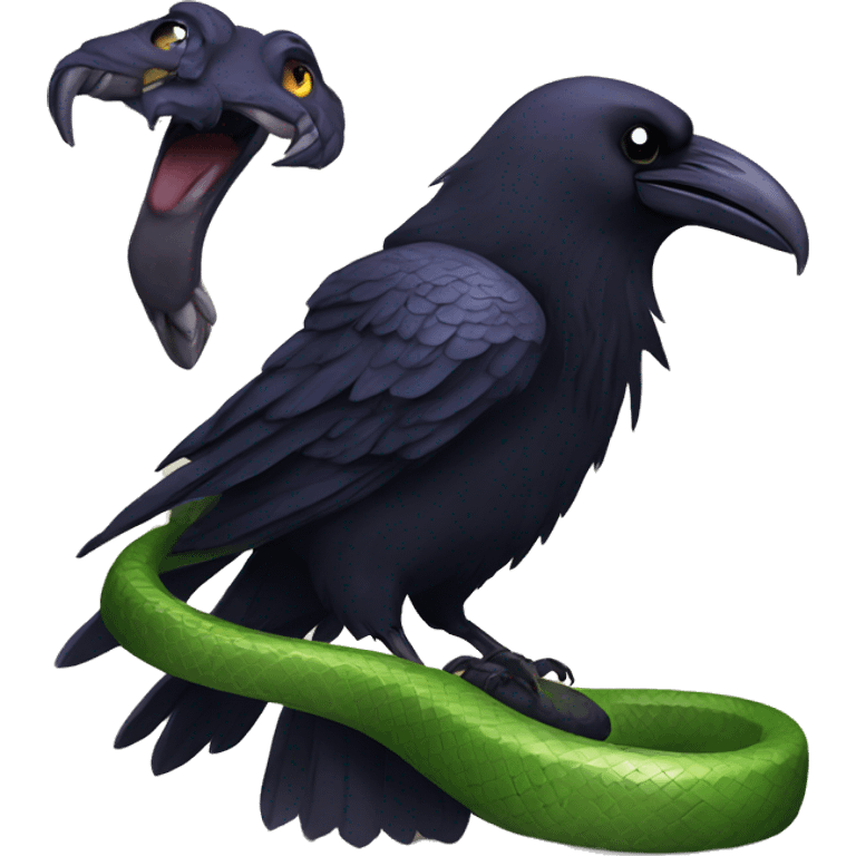 Raven and a snake emoji