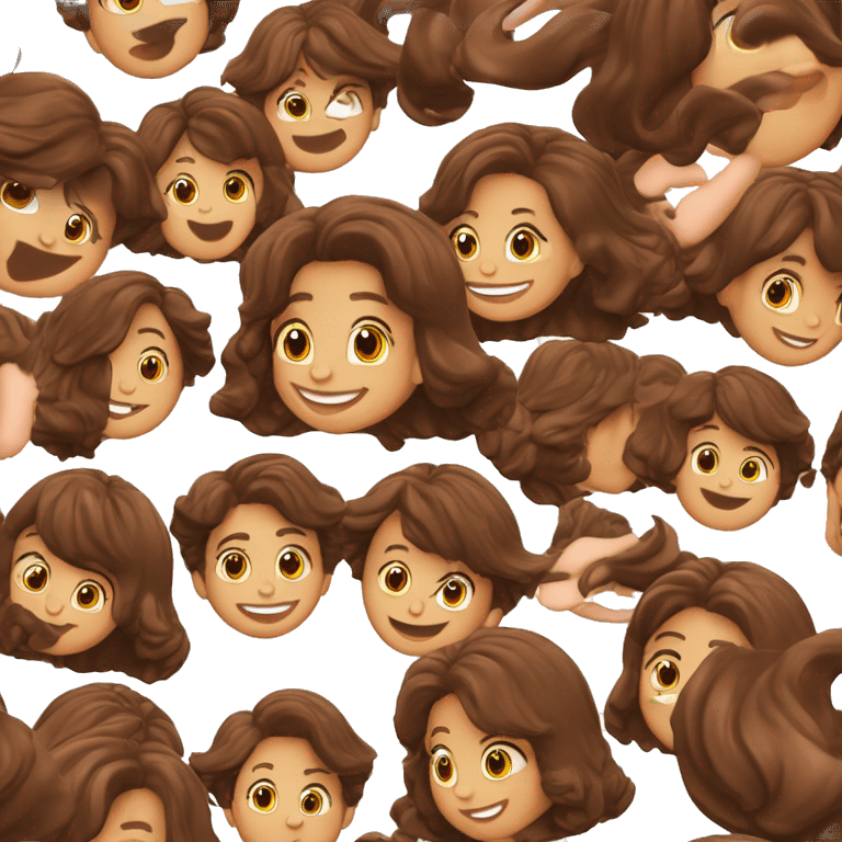 joven de cabello chocolate cobrizo con un pc muy feliz emoji