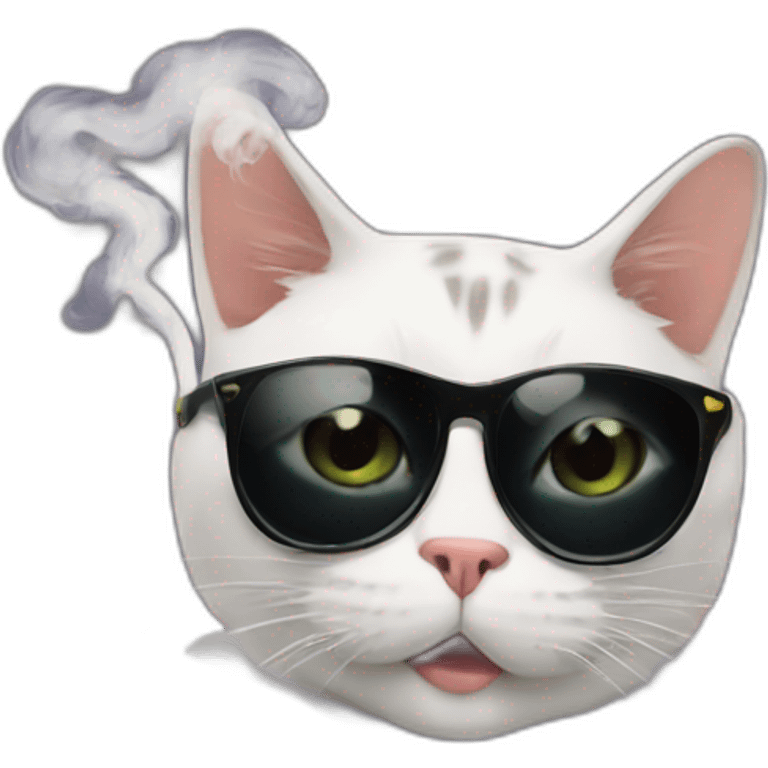 smoking cat in a cool car emoji