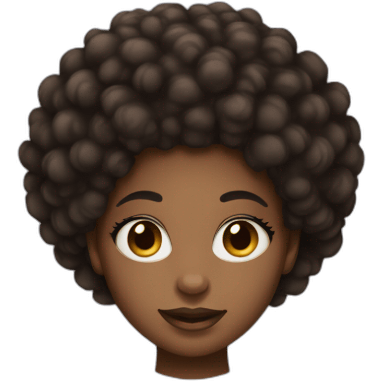 black skin girl afro hair nose pierced emoji