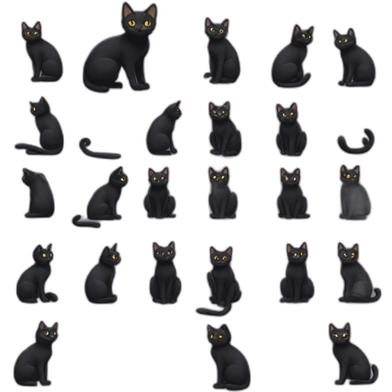 black cat full body emoji